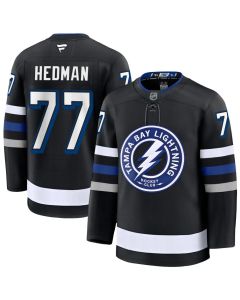 Men's Tampa Bay Lightning #77 Victor Hedman Black Premium Jersey