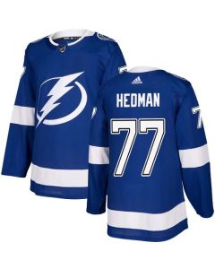 Men's Tampa Bay Lightning #77 Victor Hedman Blue Stitched NHL Jersey