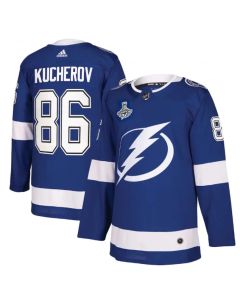 Men's Tampa Bay Lightning #86 Nikita Kucherov 2021 Stanley Cup Champions Stitched Jersey