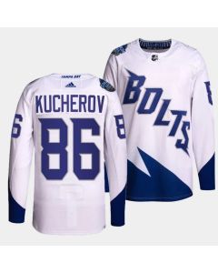 Men's Tampa Bay Lightning #86 Nikita Kucherov 2022 White Stadium Series Stitched Jersey