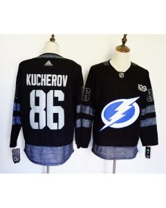 Men's Tampa Bay Lightning #86 Nikita Kucherov Black 1917-2017 100th Anniversary Stitched NHL Jersey
