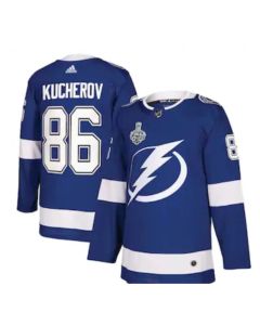 Men's Tampa Bay Lightning #86 Nikita Kucherov Blue Stanley Cup Finals Blue Stitched Jersey