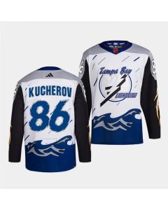 Men's Tampa Bay Lightning #86 Nikita Kucherov White 2022-23 Reverse Retro Stitched Jersey