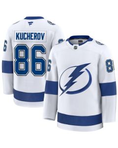 Men's Tampa Bay Lightning #86 Nikita Kucherov White Away Premium Jersey