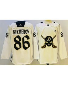 Men's Tampa Bay Lightning #86 Nikita Kucherov White Stitched Jersey