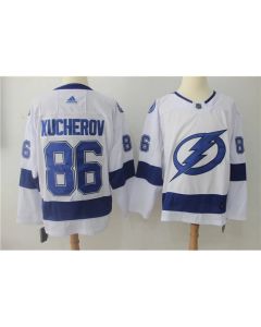 Men's Tampa Bay Lightning #86 Nikita Kucherov White Stitched NHL Jersey