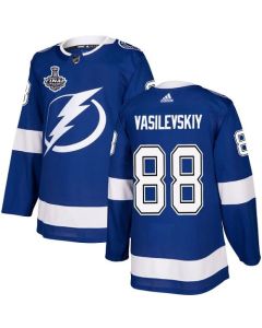 Men's Tampa Bay Lightning #88 Andrei Vasilevskiy 2021 Blue Stanley Cup Final Bound Stitched Jersey