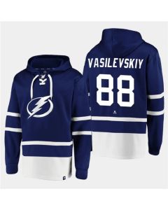 Men's Tampa Bay Lightning #88 Andrei Vasilevskiy Blue All Stitched Sweatshirt Hoodie