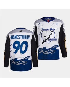 Men's Tampa Bay Lightning #90 Vladislav Namestnikov White 2022-23 Reverse Retro Stitched Jersey