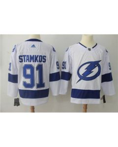 Men's Tampa Bay Lightning #91 Steve Stamkos White Stitched NHL Jersey