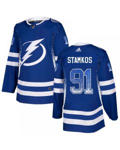 Men's Tampa Bay Lightning #91 Steven Stamkos Blue Drift Fashion Stitched NHL Jersey