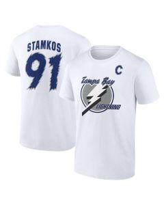 Men's Tampa Bay Lightning #91 Steven Stamkos White T-Shirt