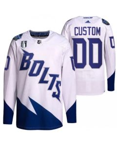 Men's Tampa Bay Lightning Active Player Custom 2022 White Stanley Cup Final Patch Stitched Jersey