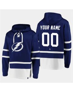 Men's Tampa Bay Lightning Active Player Custom Blue All Stitched Sweatshirt Hoodie
