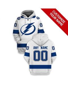 Men's Tampa Bay Lightning Active Player Custom White Pullover Hoodie