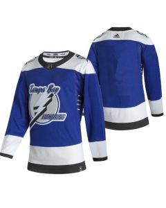 Men's Tampa Bay Lightning Blank 2021 Blue Reverse Retro Stitched Jersey