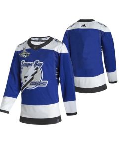 Men's Tampa Bay Lightning Blank 2021 Blue Stanley Cup Champions Reverse Retro Stitched Jersey
