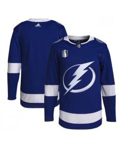Men's Tampa Bay Lightning Blank 2022 Blue Stanley Cup Final Patch Stitched Jersey