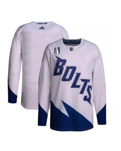 Men's Tampa Bay Lightning Blank 2022 White Stanley Cup Final Patch Stitched Jersey