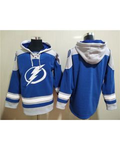Men's Tampa Bay Lightning Blank Blue Ageless Must-Have Lace-Up Pullover Hoodie