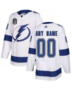 Men's Tampa Bay Lightning Custom 2022 White Stanley Cup Final Patch Stitched Jersey (White)
