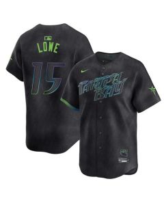 Men's Tampa Bay Rays #15 Josh Lowe Charcoal 2024 City Connect Limited Stitched Baseball Jersey