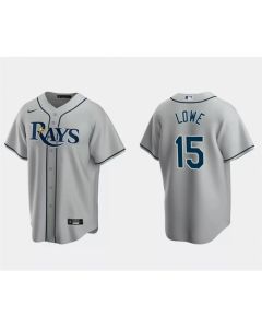 Men's Tampa Bay Rays #15 Josh Lowe Gray Cool Base Stitched Baseball Jersey