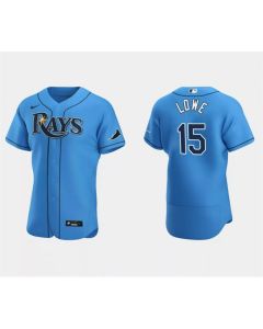 Men's Tampa Bay Rays #15 Josh Lowe Light Blue Flex Base Stitched Jersey