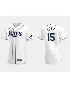 Men's Tampa Bay Rays #15 Josh Lowe White Flex Base Stitched Jersey