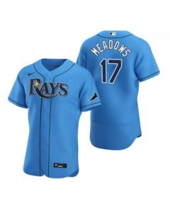 Men's Tampa Bay Rays #17 Austin Meadows Blue Flex Base Stitched Jersey