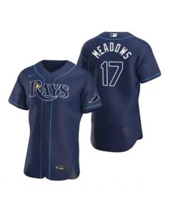 Men's Tampa Bay Rays #17 Austin Meadows Navy Flex Base Stitched Jersey (Navy)