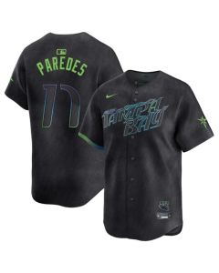 Men's Tampa Bay Rays #17 Isaac Paredes Charcoal 2024 City Connect Limited Stitched Baseball Jersey