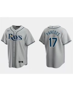 Men's Tampa Bay Rays #17 isaac Paredes Gray Cool Base Stitched Baseball Jersey