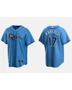 Men's Tampa Bay Rays #17 isaac Paredes Light Blue Cool Base Stitched Baseball Jersey