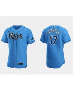 Men's Tampa Bay Rays #17 isaac Paredes Light Blue Flex Base Stitched Baseball Jersey