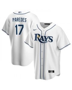 Men's Tampa Bay Rays #17 isaac Paredes White Cool Base Stitched Baseball Jersey