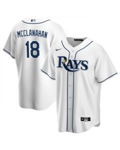 Men's Tampa Bay Rays #18 Shane McClanahan White Cool Base Stitched Baseball Jersey