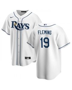 Men's Tampa Bay Rays #19 Josh Fleming White Cool Base Stitched Baseball Jersey