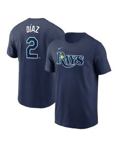 Men's Tampa Bay Rays #2 Yandy Diaz Navy Fuse Name & Number T-Shirt