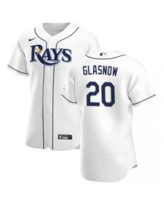 Men's Tampa Bay Rays #20 Tyler Glasnow White Flex Base Stitched Jersey