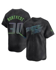 Men's Tampa Bay Rays #30 Ben Rortvedt Graphite Home Replica Player Jersey