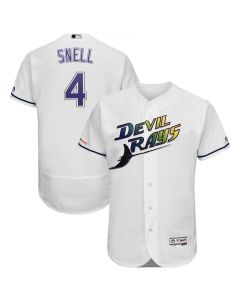 Men's Tampa Bay Rays #4 Blake Snell White Flex Base Stitched Jersey