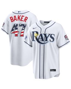 Men's Tampa Bay Rays #47 Bryan Baker Nike White 2026 All-Star Edition Stars & Stripes Stadium Jersey