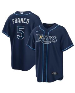 Men's Tampa Bay Rays #5 Wander Franco Navy Cool Base Stitched Baseball Jersey