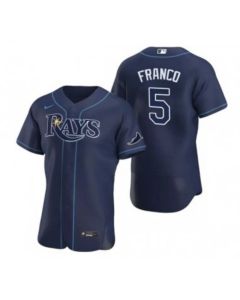 Men's Tampa Bay Rays #5 Wander Franco Navy Flex Base Stitched Jersey