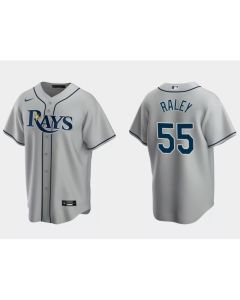 Men's Tampa Bay Rays #55 Luke Raley Grey Cool Base Stitched Baseball Jersey