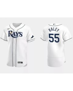 Men's Tampa Bay Rays #55 Luke Raley White Flex Base Stitched Jersey