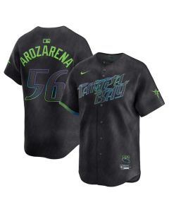 Men's Tampa Bay Rays #56 Randy Arozarena Charcoal 2024 City Connect Limited Stitched Baseball Jersey