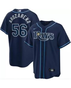 Men's Tampa Bay Rays #56 Randy Arozarena Navy Cool Base Stitched Baseball Jersey