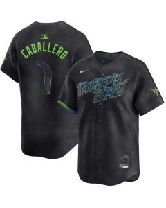 Men's Tampa Bay Rays #7 Jose Caballero Graphite Home Elite Player Jersey (Home)